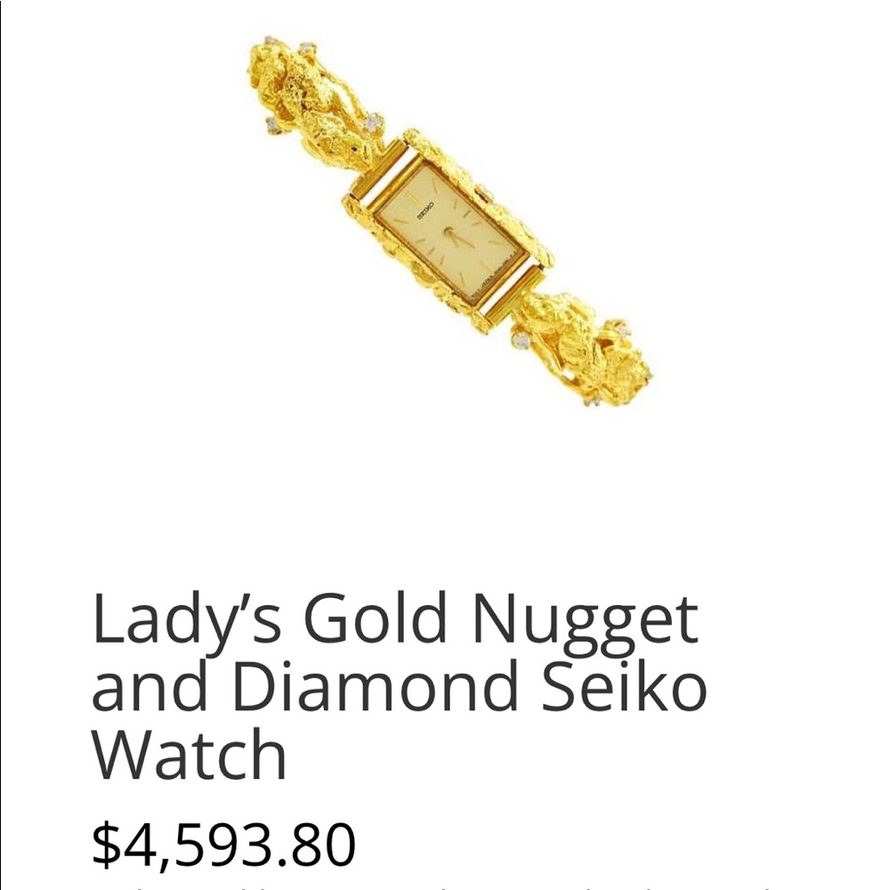 Ladies gold nugget Seiko watch